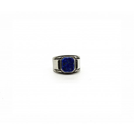 Bague chevalière Lapis-lazuli octogone