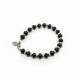 Onyx and Navajo silver beads bracelet