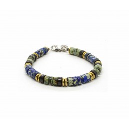 Bracelet Heishi Jaspe Deep Blue