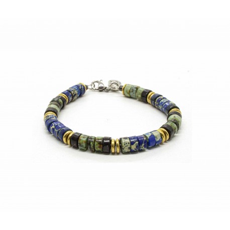 Jaspe Deep Blue Heishi Bracelet