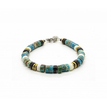 Jaspe Turquoise Blue Heishi Bracelet