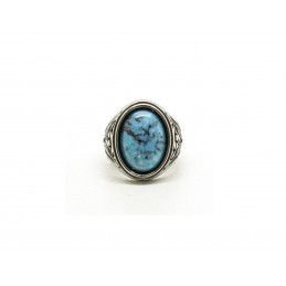 Bague chevalière et Turquoise véritable Kingman