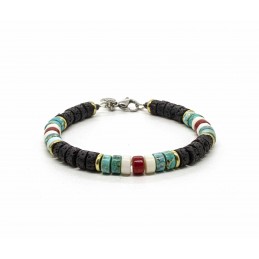 Lava Stone Heishi Bracelet