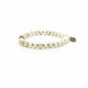 White Howlite bead and brass bracelet