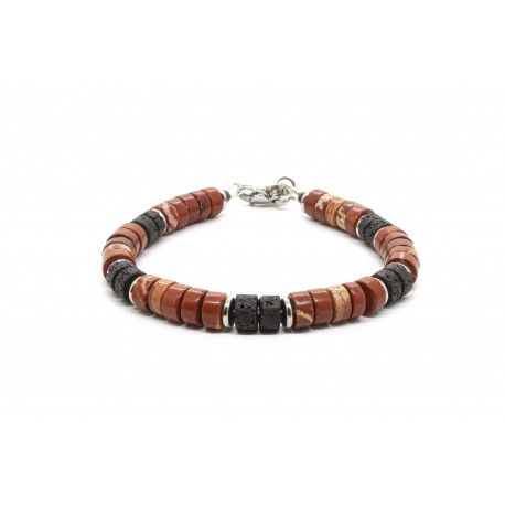 Bracelet Heishi Jaspe rouge