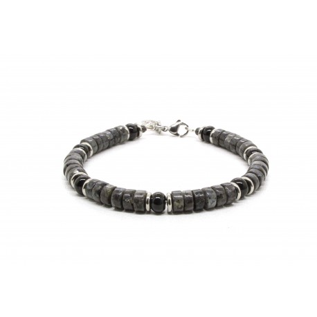 Larvikite Heishi Bracelet