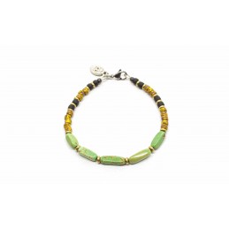 Arizona Turquoise & Yellow Matubo Bracelet