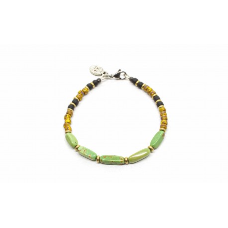 Bracelet Turquoise Arizona & Matubo jaune