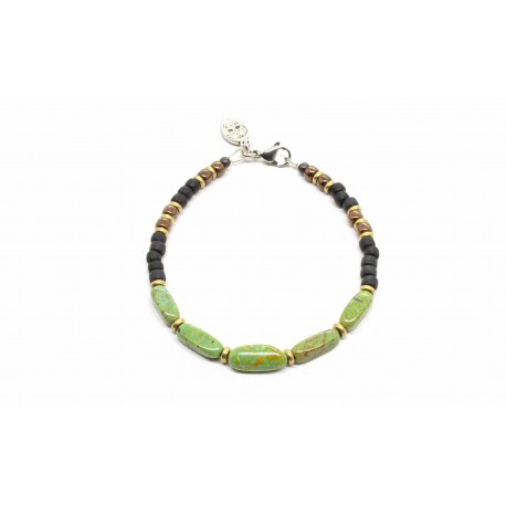 Arizona Turquoise & Black Matubo Bracelet