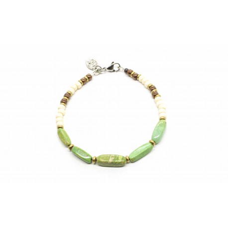 Arizona Turquoise & ivory Matubo Bracelet