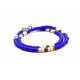 Bracelet double tour Matubo Bleu azur