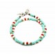 Bracelet double tour Matubo Bleu turquoise