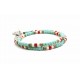 Bracelet double tour Matubo Bleu turquoise