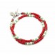 Bracelet double tour Matubo rouge