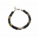 Bracelet Heishi Onyx et Skull