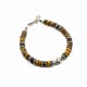 Bracelet Heishi Oeil de Tigre et Skull