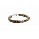 Bracelet Heishi Oeil de Tigre et Skull