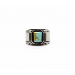 Bague chevalière octogone Turquoise