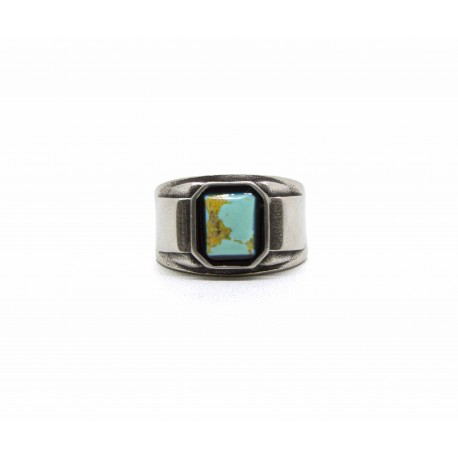 Bague chevalière octogone Turquoise