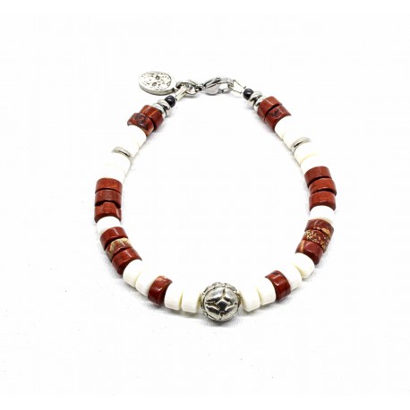 Bracelet Heishi Coral Tiki