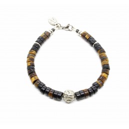 Bracelet Heishi Oeil de tigre Tiki