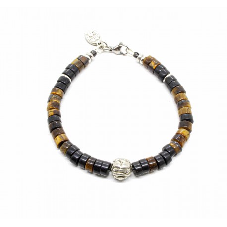 Bracelet Heishi Oeil de tigre Tiki