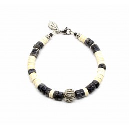 Bracelet Heishi Larvikite Tiki