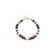 Jasper, Onyx and Coral Heishi Bracelet