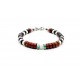 Jasper, Onyx and Coral Heishi Bracelet