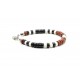 Jasper, Onyx and Coral Heishi Bracelet