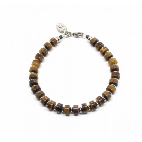 Mini Heishi Tiger eye bracelet