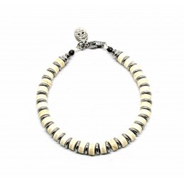 Bracelet Heishi Howlite ivoire