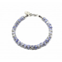 Bracelet Heishi Jaspe bleu