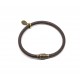 Brown round leather bracelet
