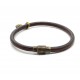 Bracelet cuir rond brun