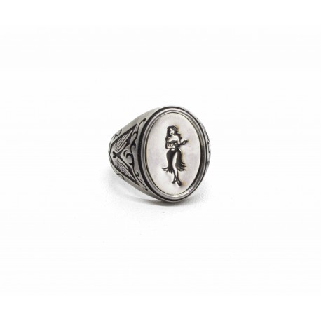 Bague chevalière "Hula Girl"