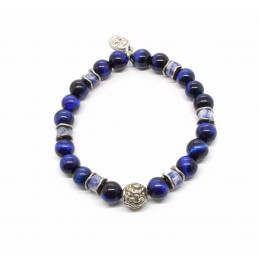 Bracelet oeil de tigre bleu Tiki