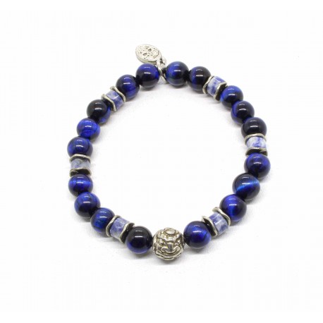 Bracelet blue tiger eye Tiki