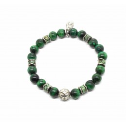 Bracelet green tiger eye Tiki