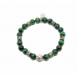 Bracelet Oeil de tigre vert Tiki