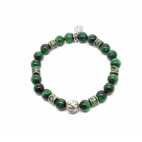Bracelet Oeil de tigre vert Tiki