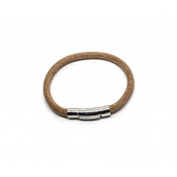 Round leather bracelet natural