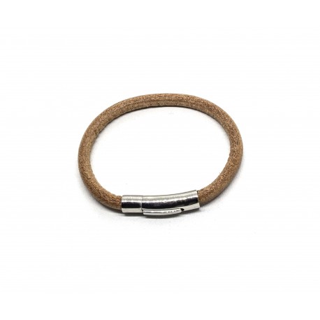 Bracelet cuir rond Naturel