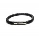 Bracelet cuir rond Noir