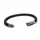 Black round leather bracelet