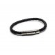 Braided black leather bracelet