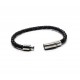 Braided black leather bracelet