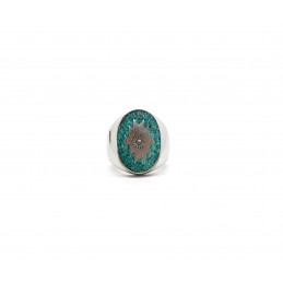 Southwestern signet ring Turquoise sand