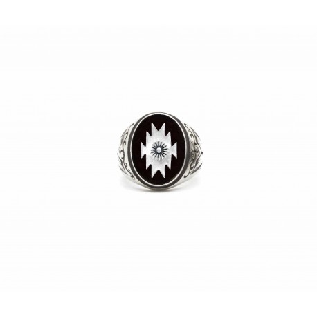 Southwestern black enamel ring