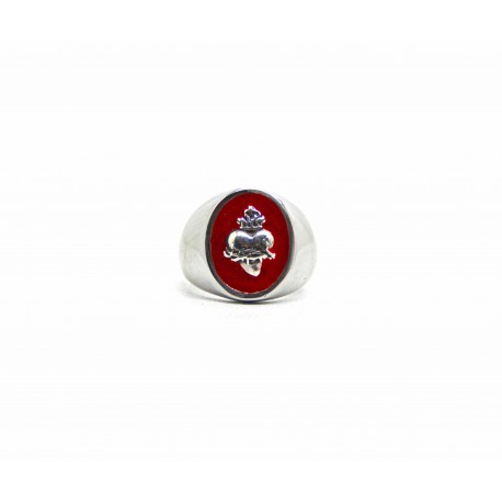 Bague émail rouge Burning Heart